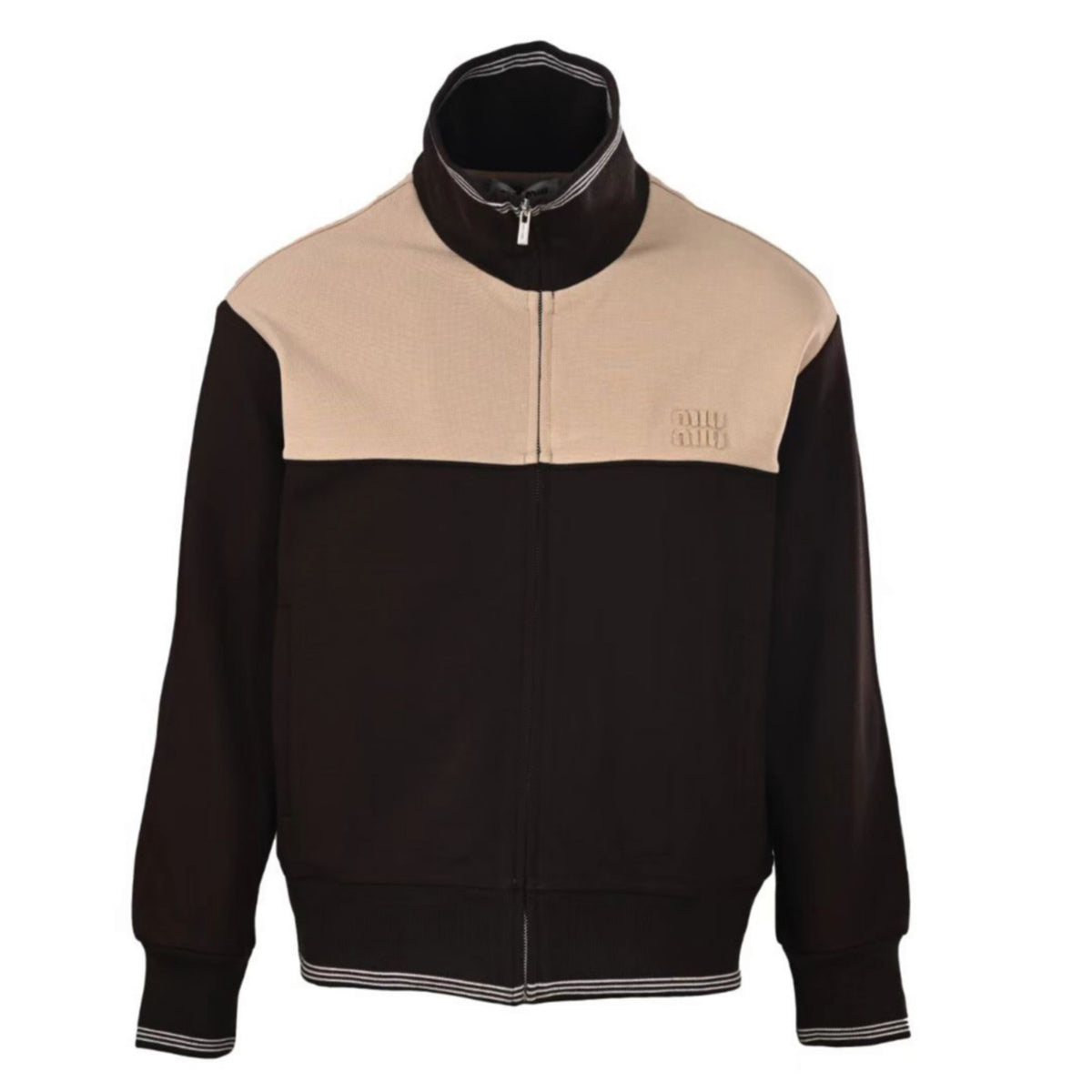 Colorblock Zip-Up Cocoa & Sand
