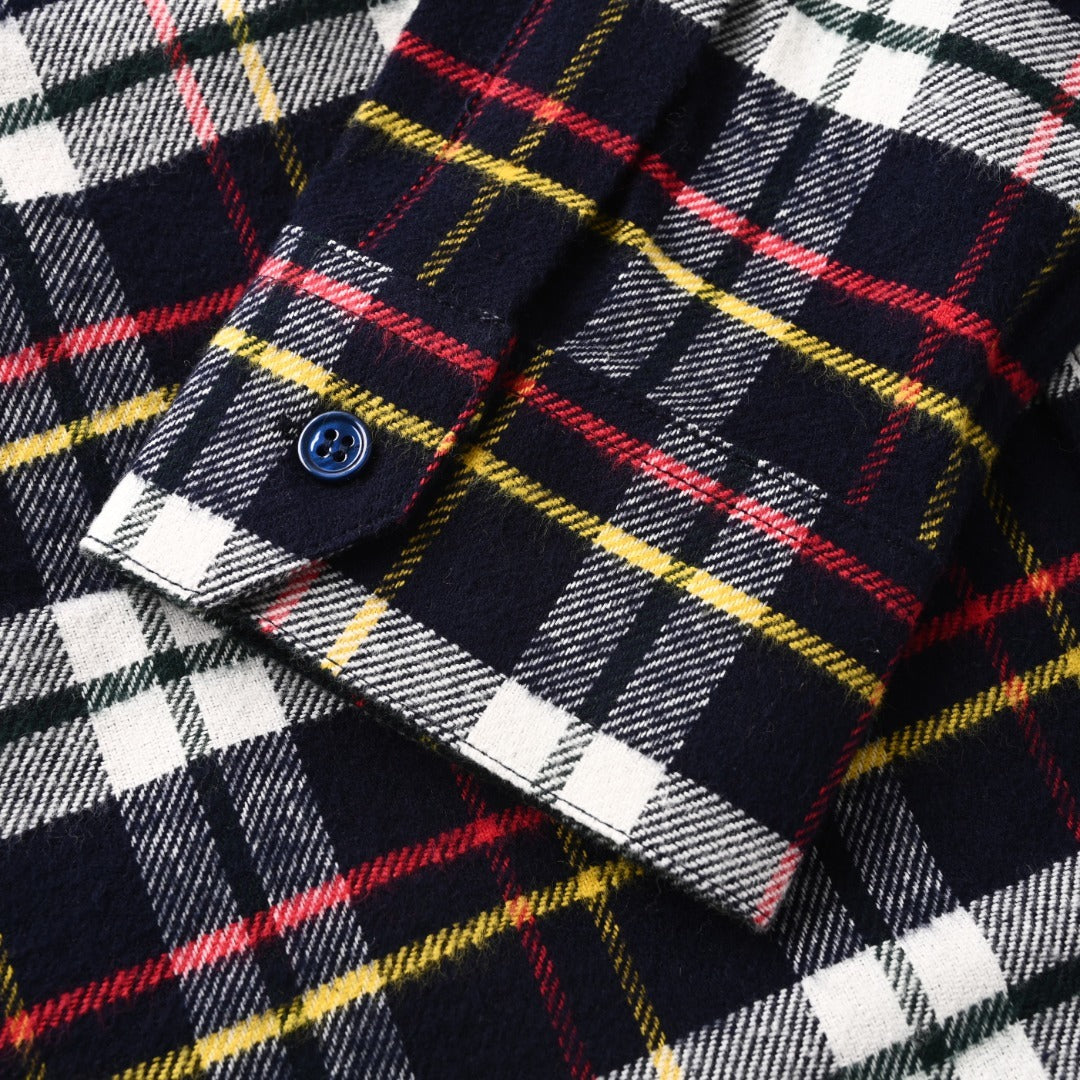 Triomphe Checked Wool Flannel Blue