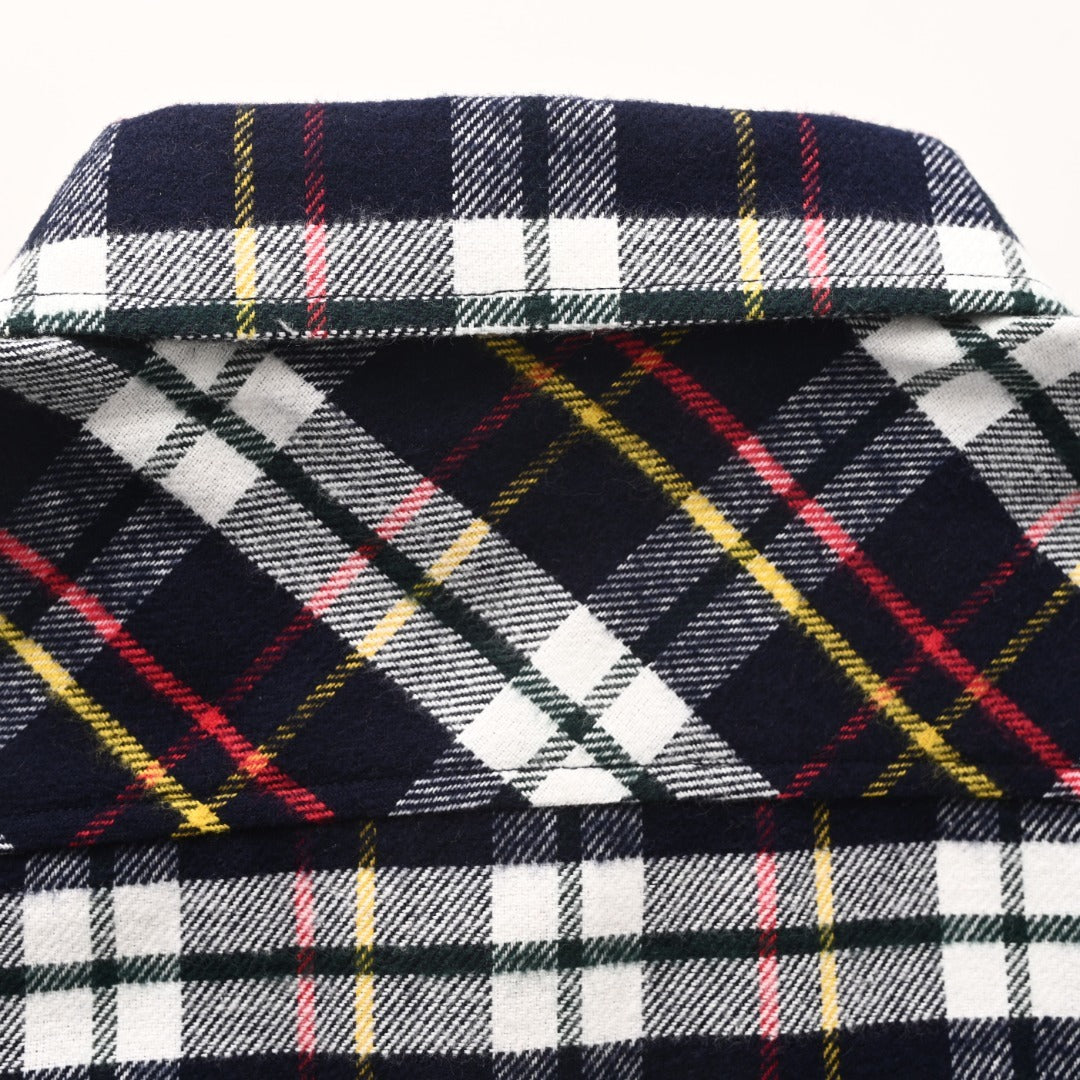 Triomphe Checked Wool Flannel Blue