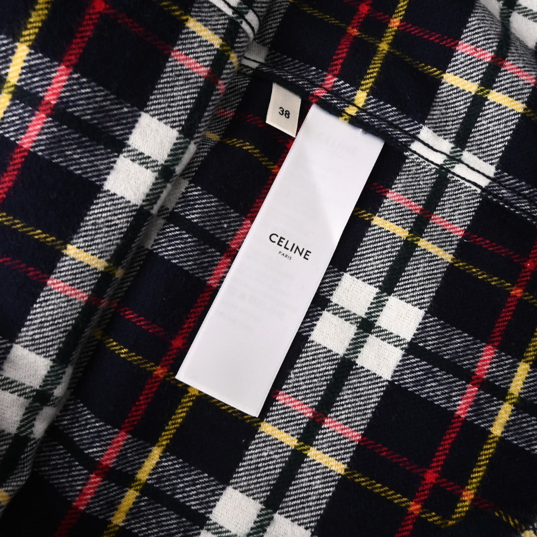 Triomphe Checked Wool Flannel Blue