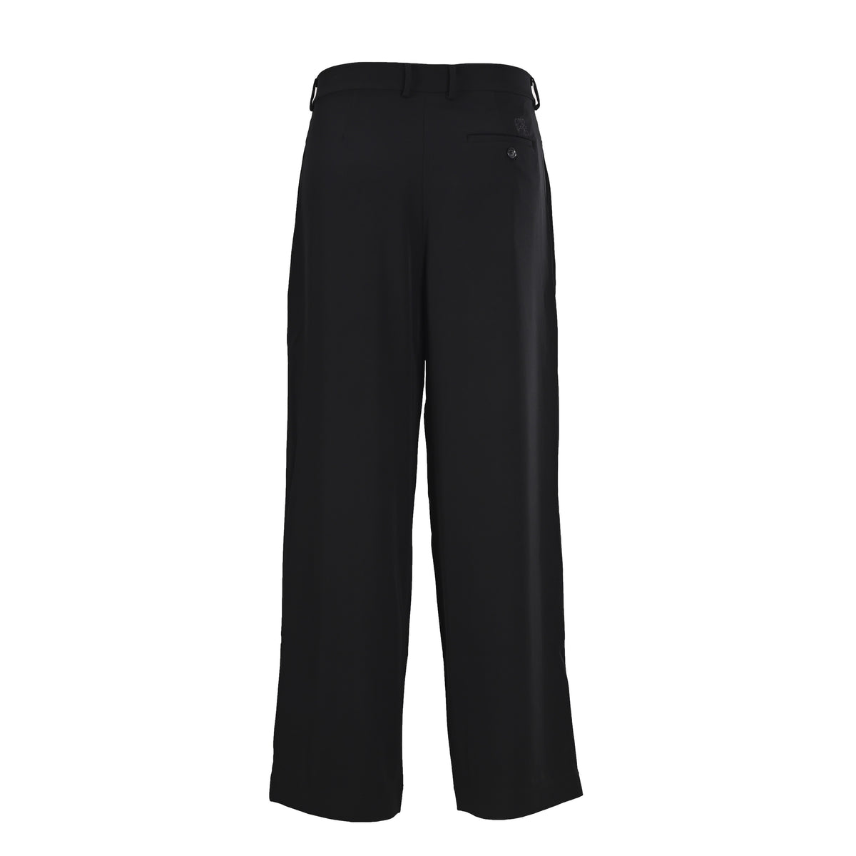 Tailored Pleated Wide-Leg Black