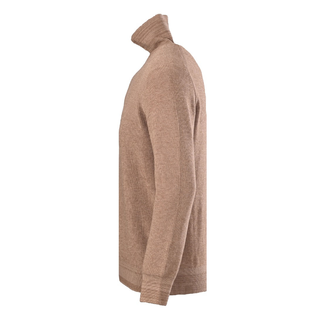 Half-Zip Camel Brown