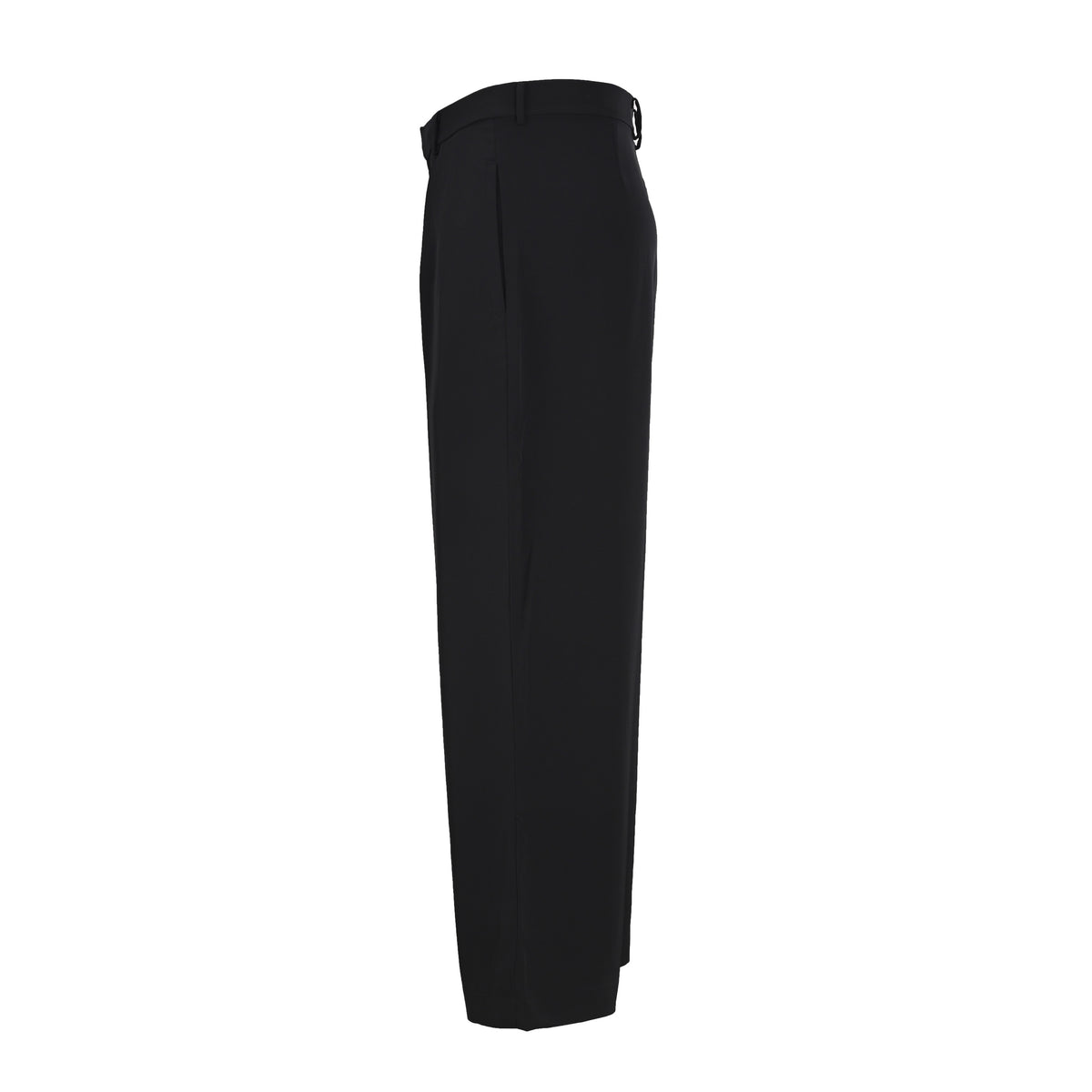 Tailored Pleated Wide-Leg Black