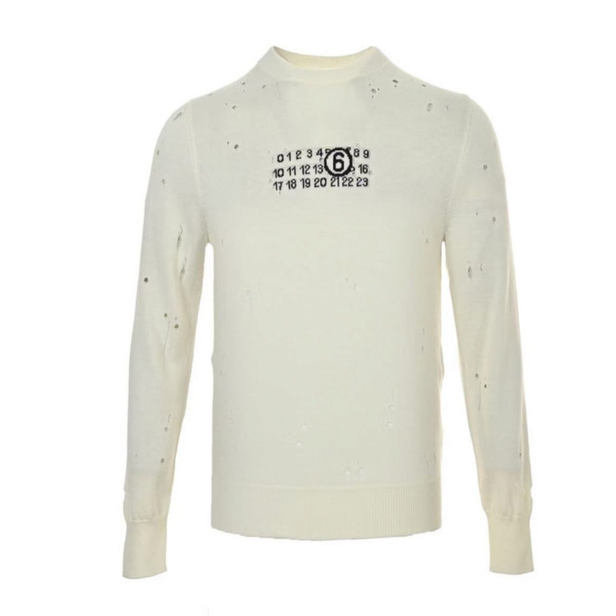 Jacquard Distressed Off-White