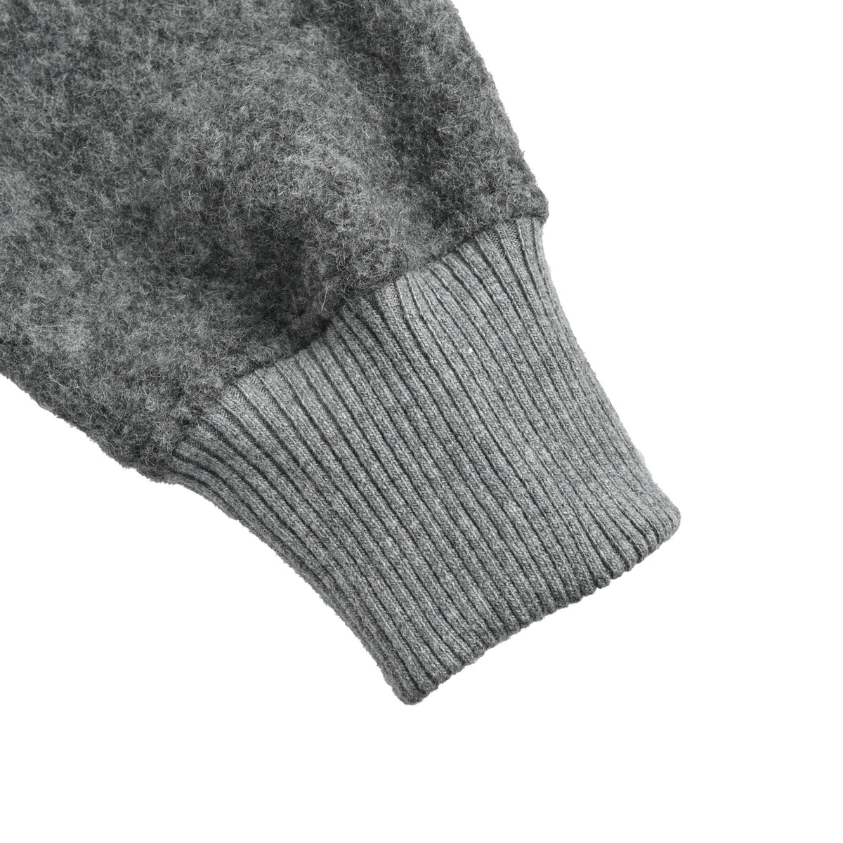 Wool-Blend Snap Bomber Grey