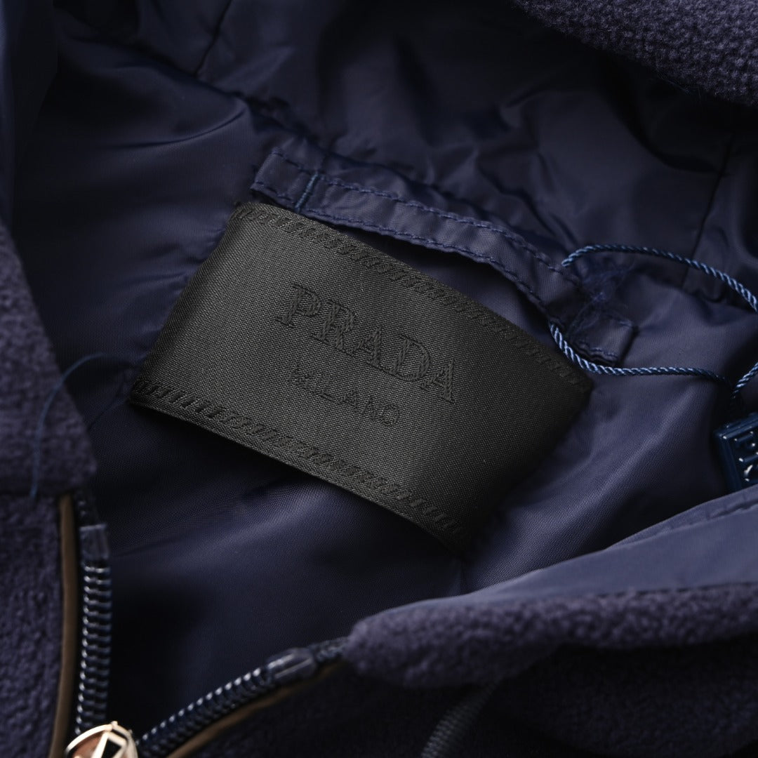 Hooded Technical Blouson Navy Blue