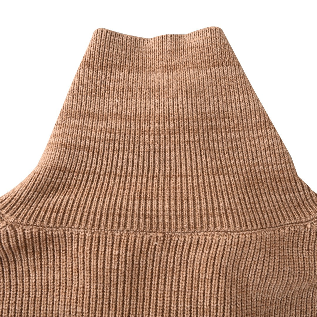Half-Zip Camel Brown