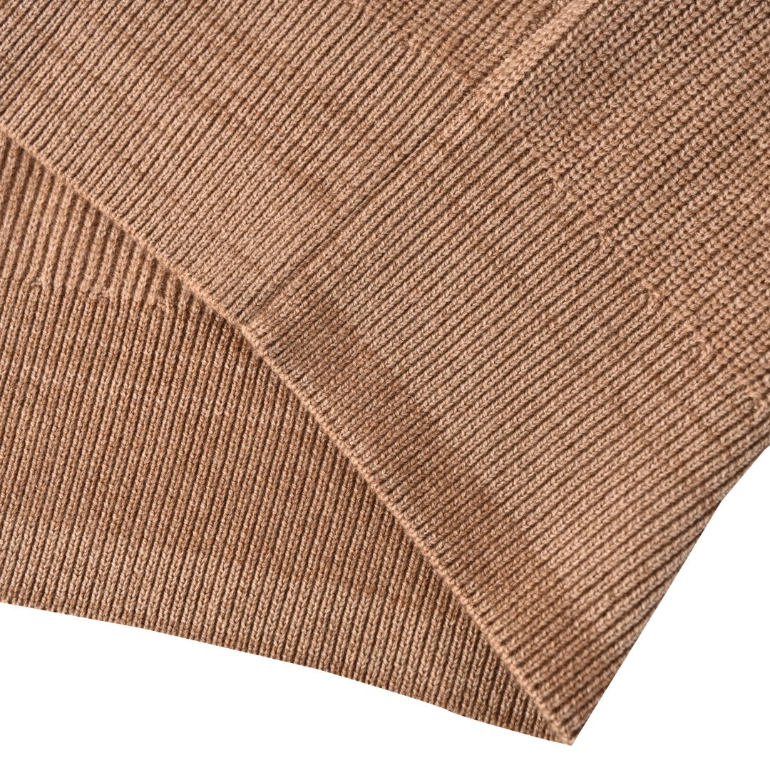 Half-Zip Camel Brown