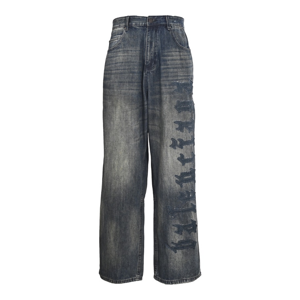 Minimal Baggy Pants Dirty Grey & Light Blue