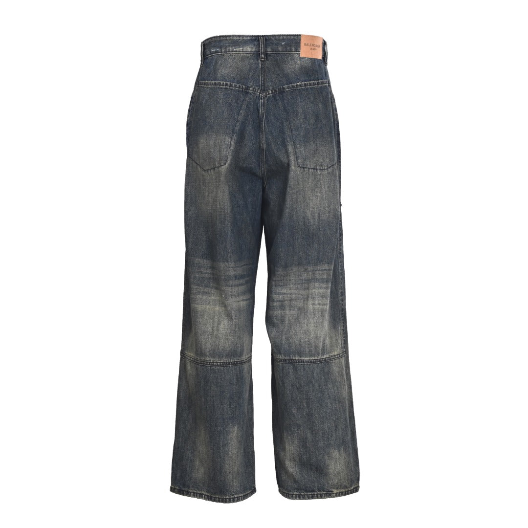 Minimal Baggy Pants Dirty Grey & Light Blue