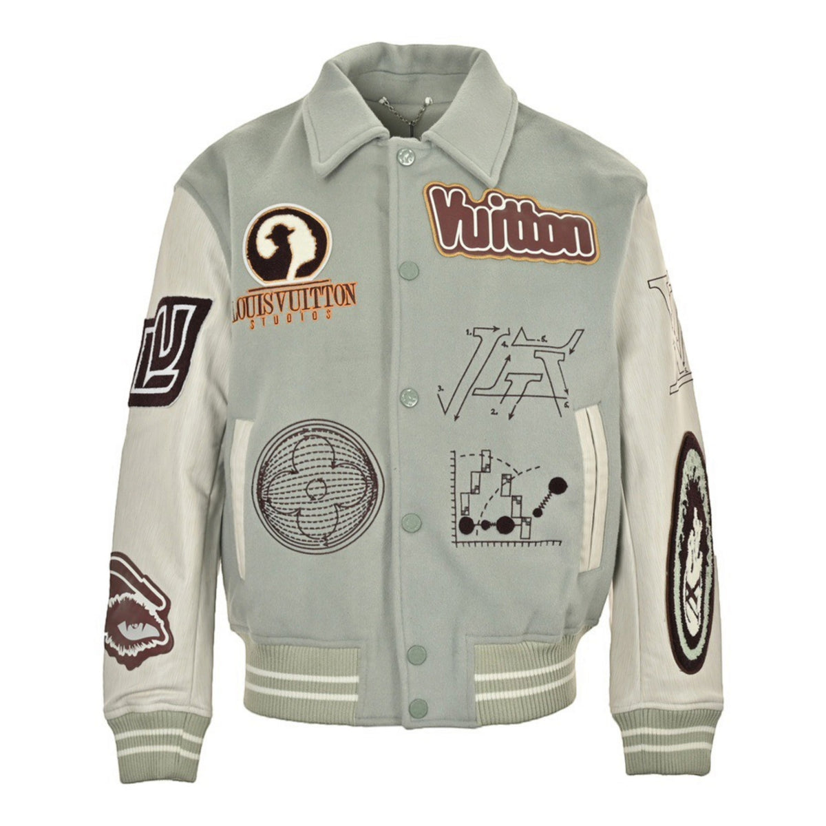 Varsity Leather Blouson Aqua FW23