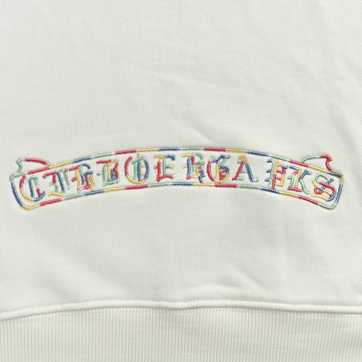 Multicolor Neck Logo Crewneck Sweatshirt White