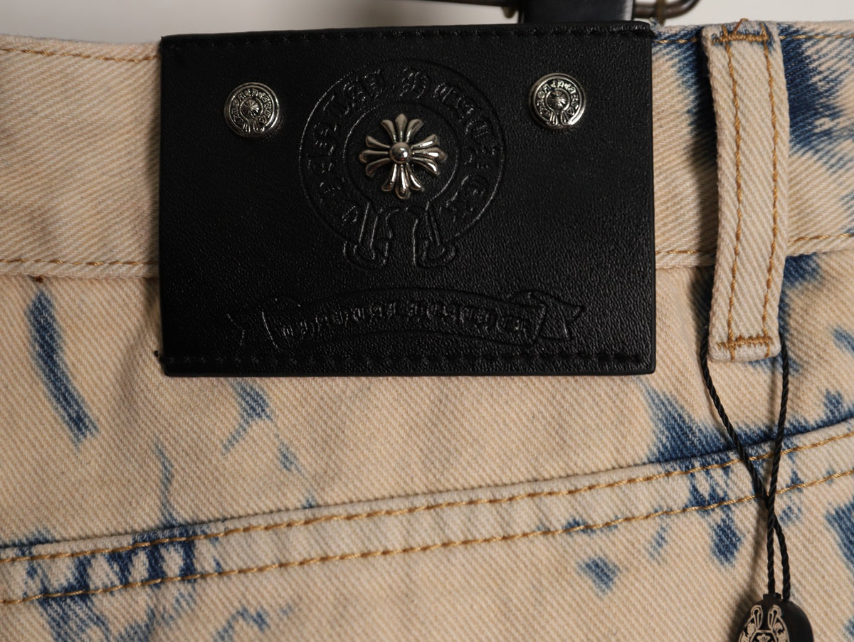 Tie-Dye Multicolor Cross Denim Jeans