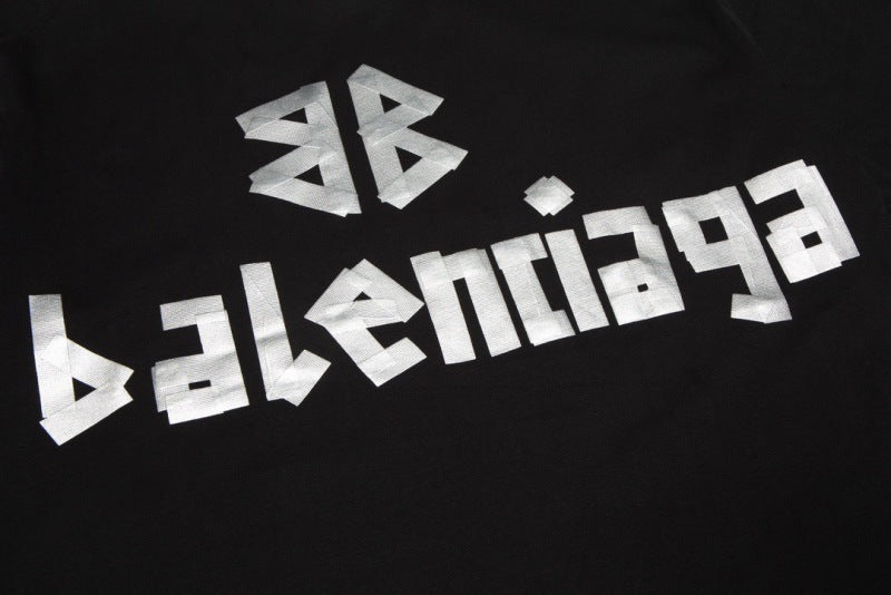 Tape Logo Medium Fit T-Shirt Black