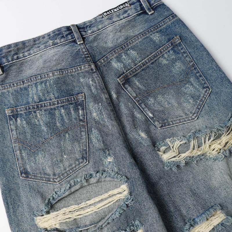 Distressed Wide-Leg Jeans