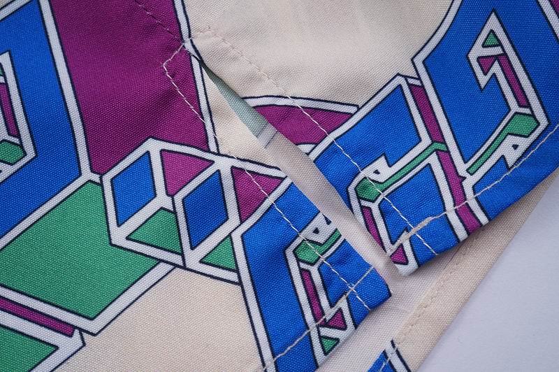 3D GG Silk Print Blue Ivory