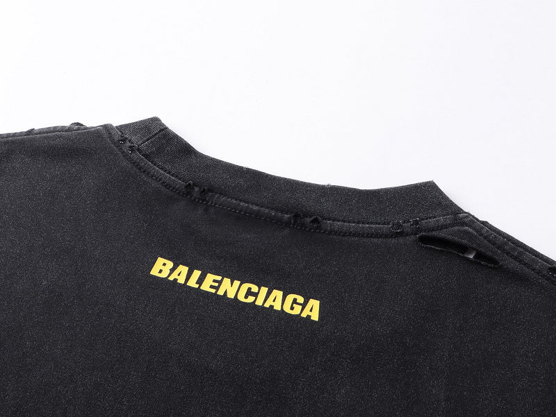 Sponsor Logos T-Shirt Stained Black