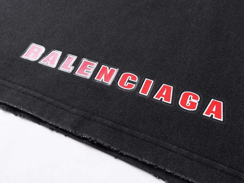 Sponsor Logos T-Shirt Stained Black
