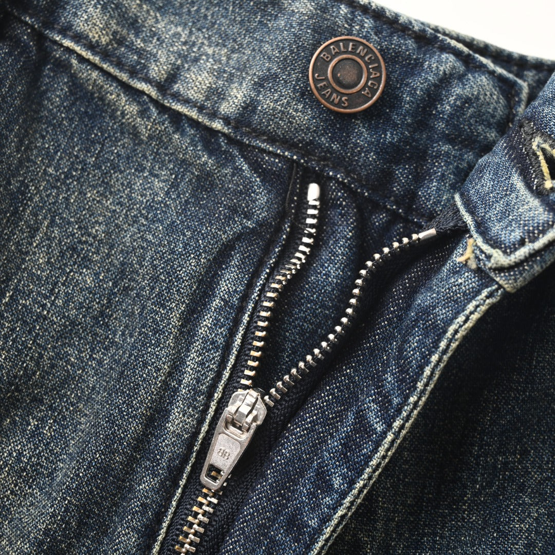 Minimal Baggy Pants Dirty Grey & Light Blue