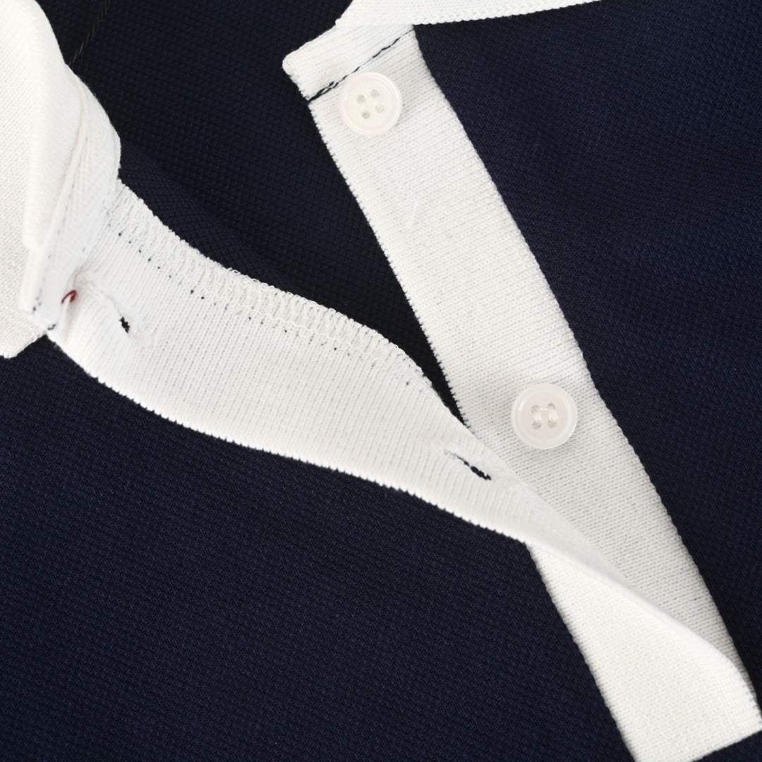 Contrast Collar Navy Blue