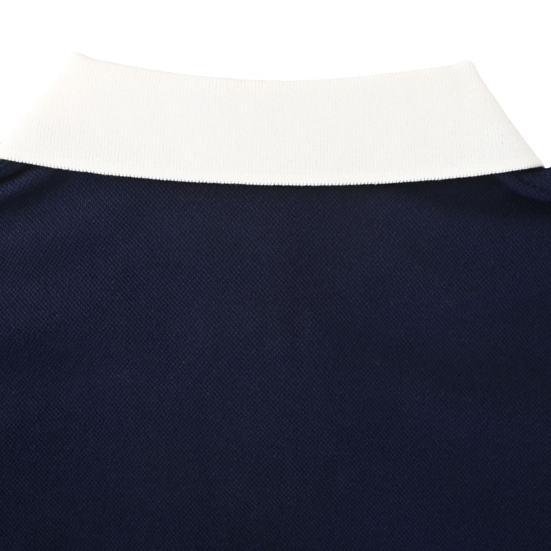 Contrast Collar Navy Blue