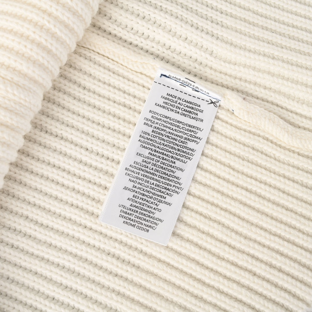 Rib-Knit Full-Zip Jacket Off-White