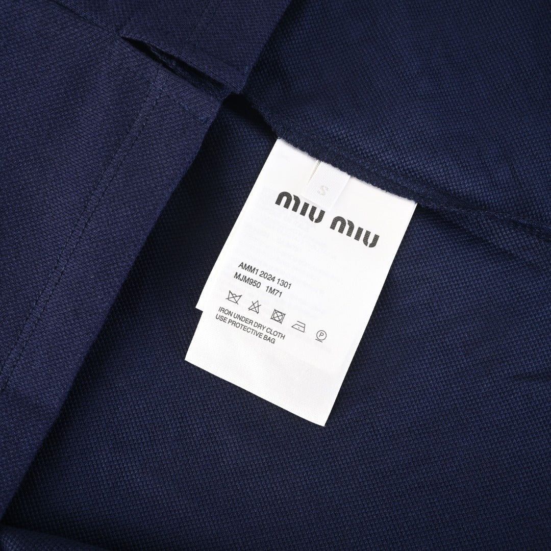 Contrast Collar Navy Blue