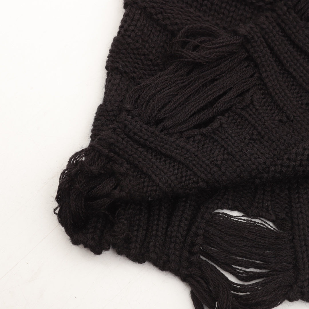 Distressed Knit Black