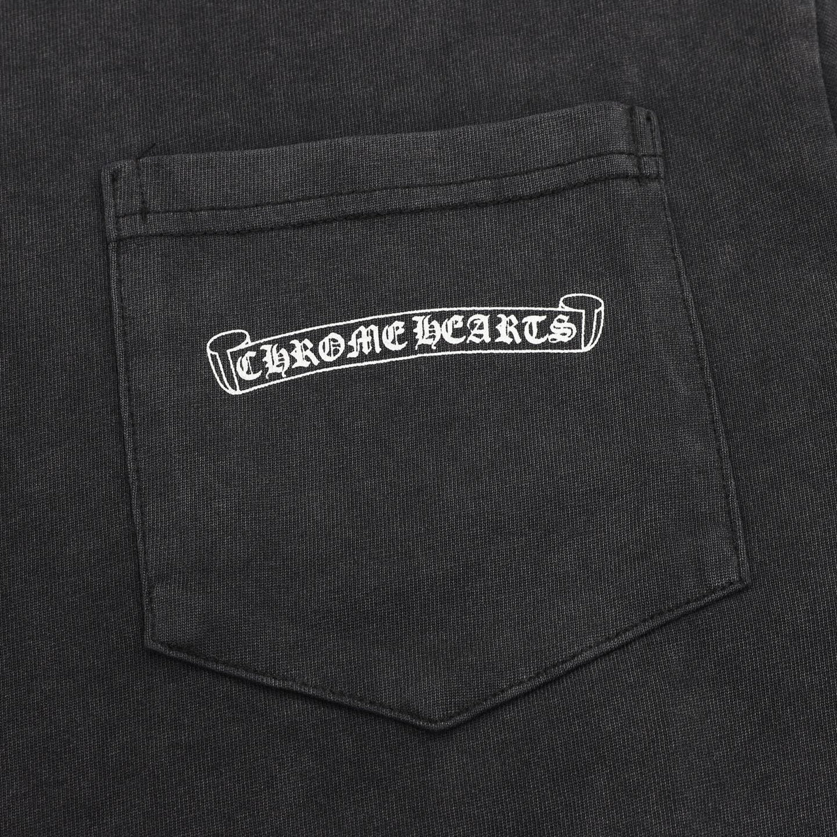 Graphic Sleeve Long Sleeve Pocket T-Shirt Washed Black