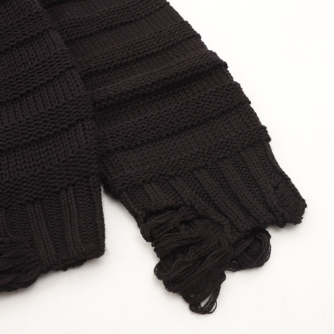 Distressed Knit Black