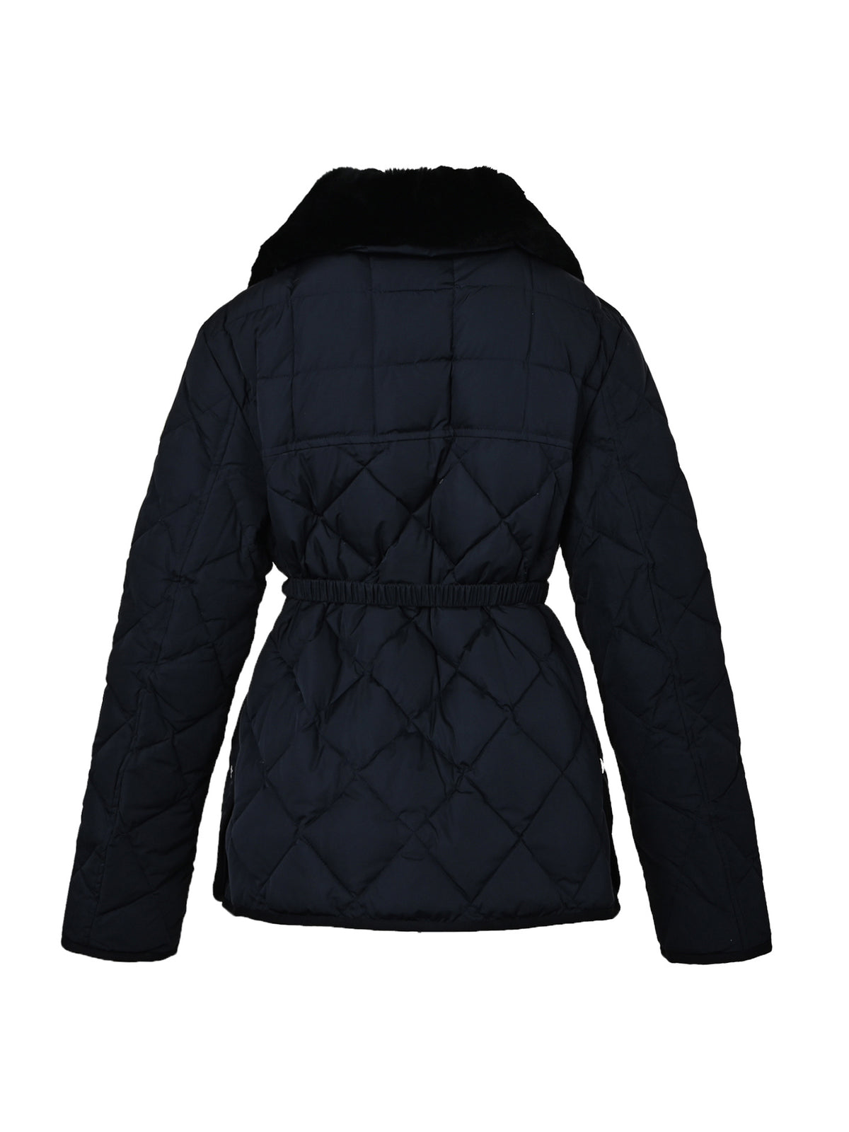 Cygne Faux Fur-Trimmed Navy
