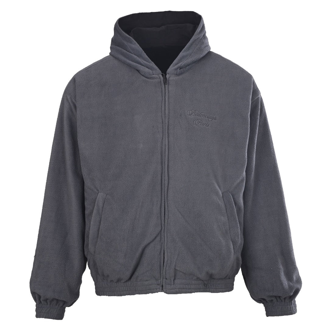 Reversible Fleece-Lined Nylon Hooded Jacket