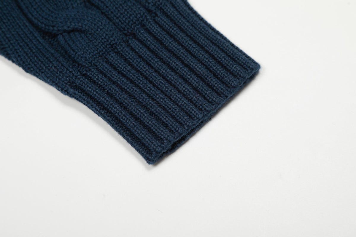 Cable-Knit Jumper Navy Blue