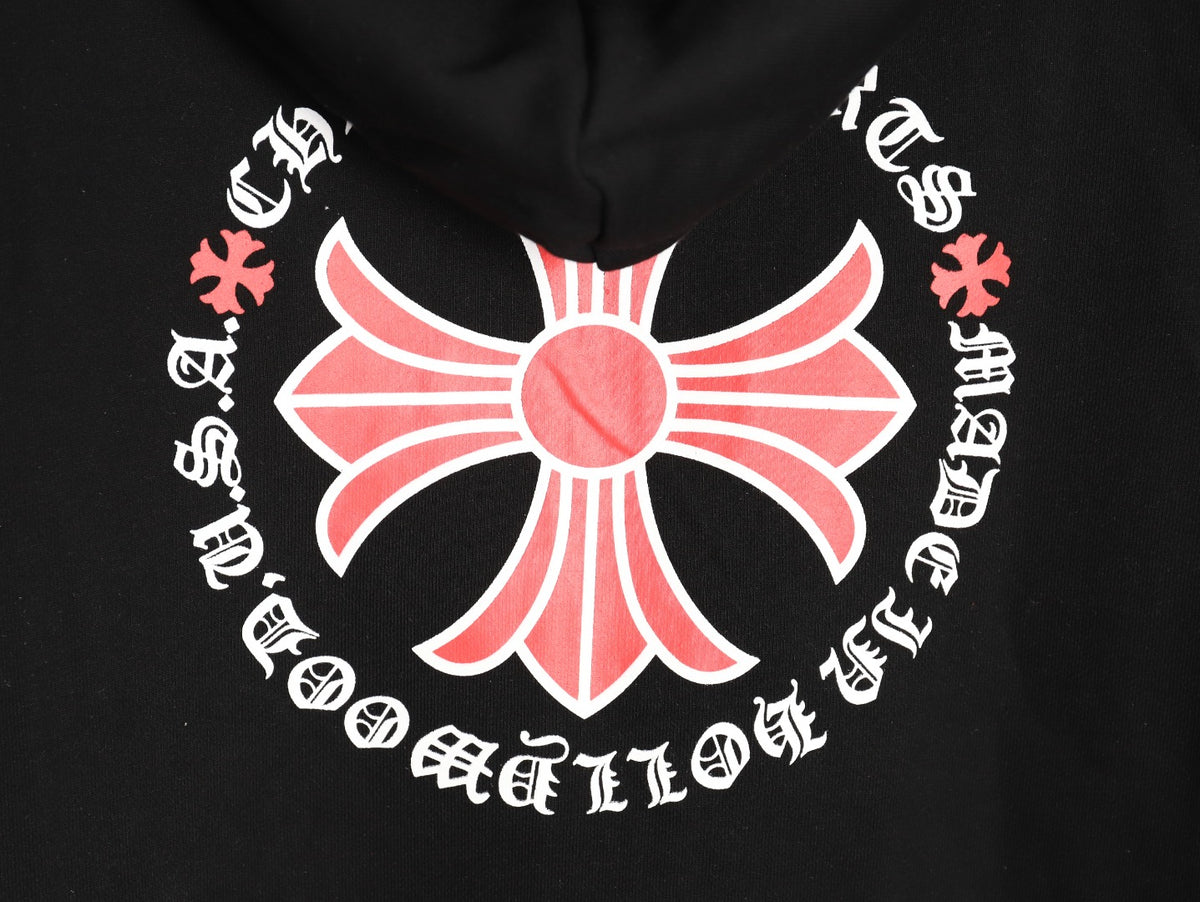 Made In Hollywood Plus Cross Zip-Up Hoodie Black & Red