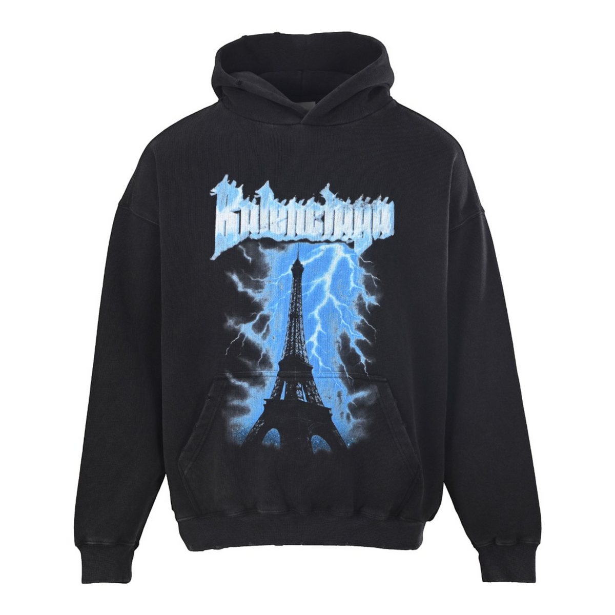 Paris Thunderstorm Medium Fit Hoodie Black