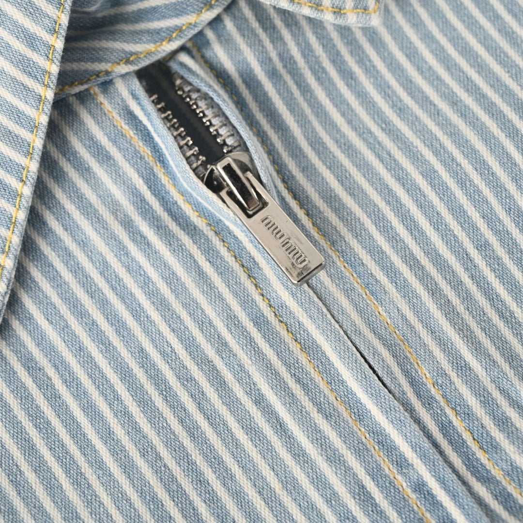 Striped Chambray Blue
