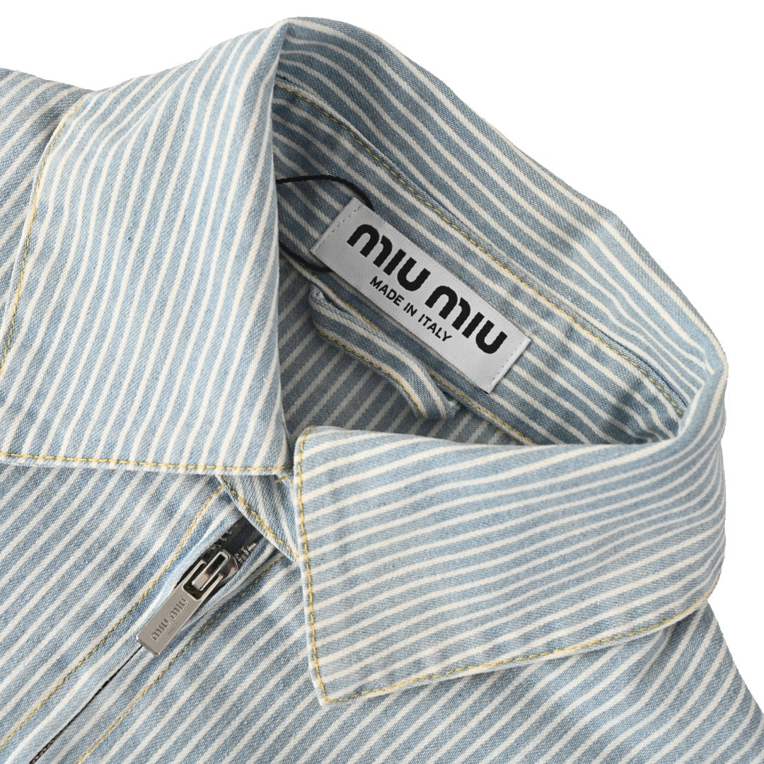 Striped Chambray Blue