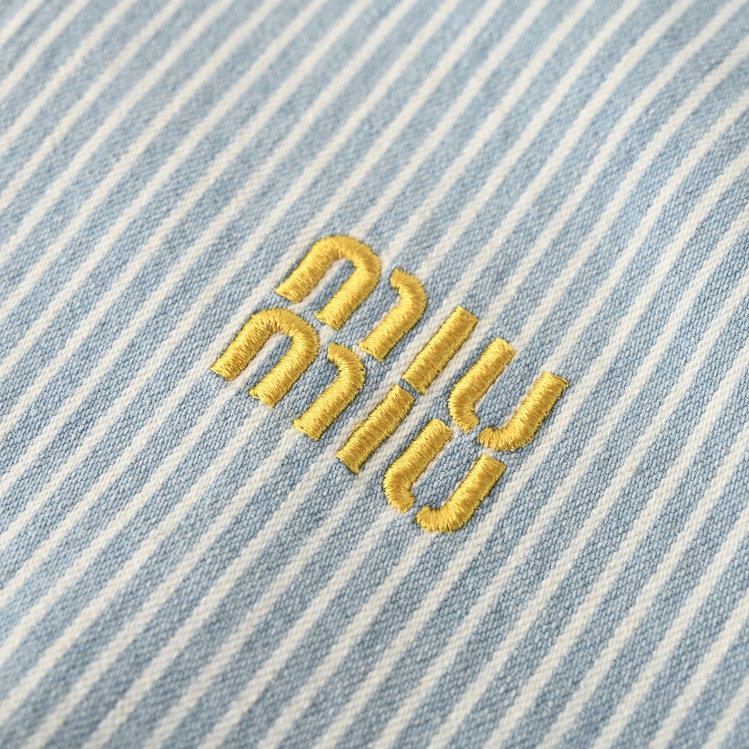 Striped Chambray Blue