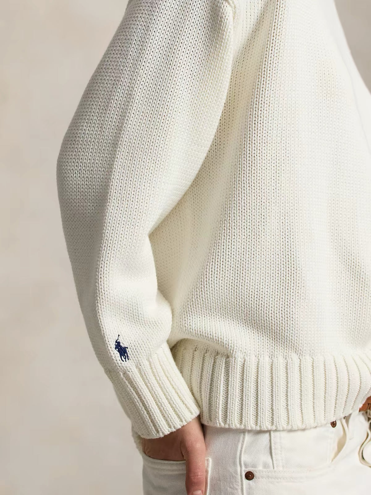 Cotton Crewneck Jumper White