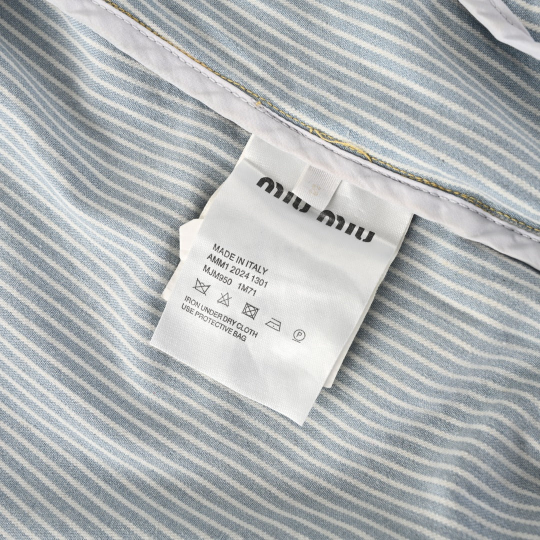 Striped Chambray Blue