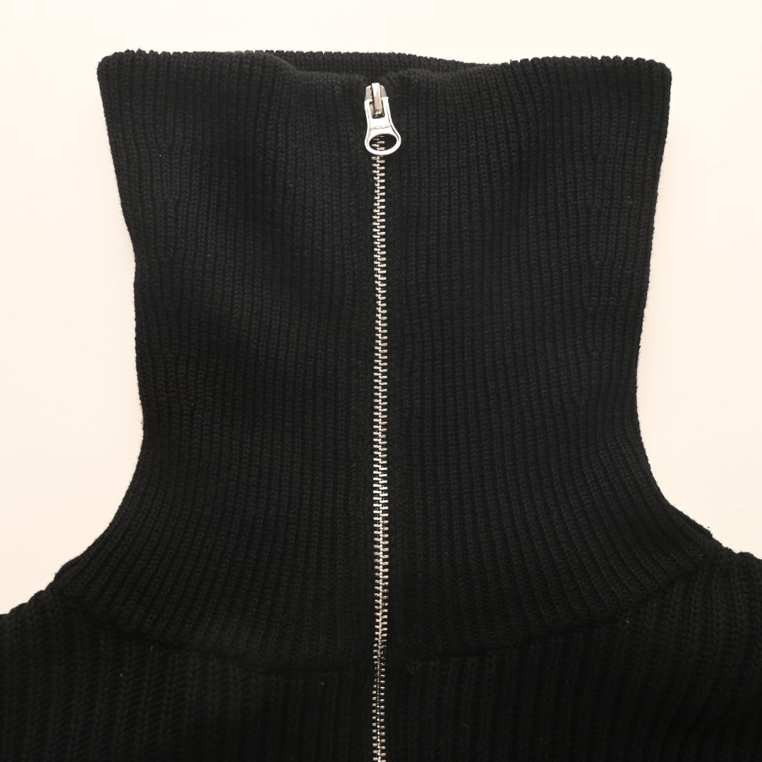Ribbed Full-Zip Jacket Black