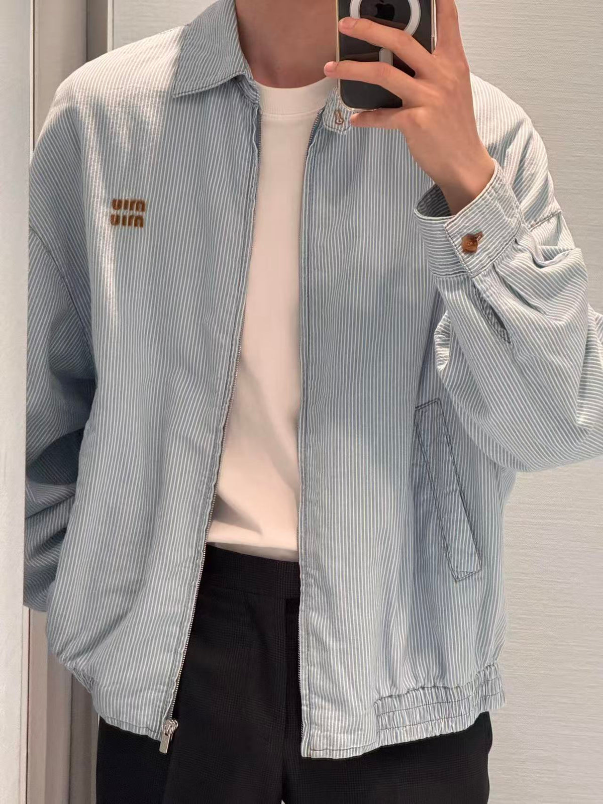 Striped Chambray Blue
