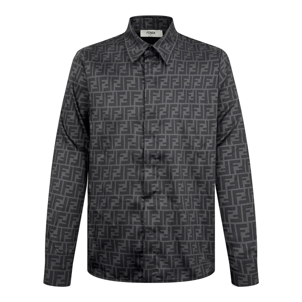 FF Monogram Long-Sleeve Shirt Grey / Black
