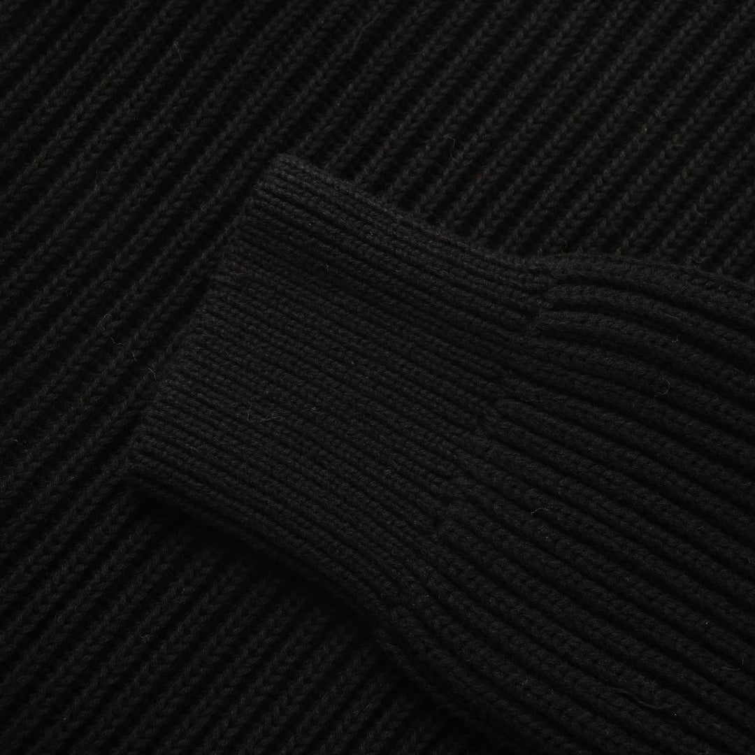 Ribbed Full-Zip Jacket Black
