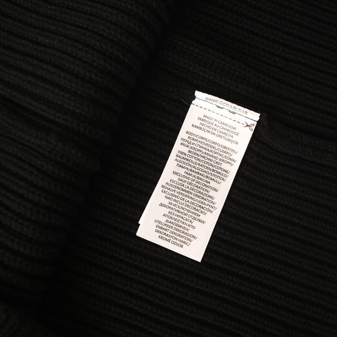 Ribbed Full-Zip Jacket Black
