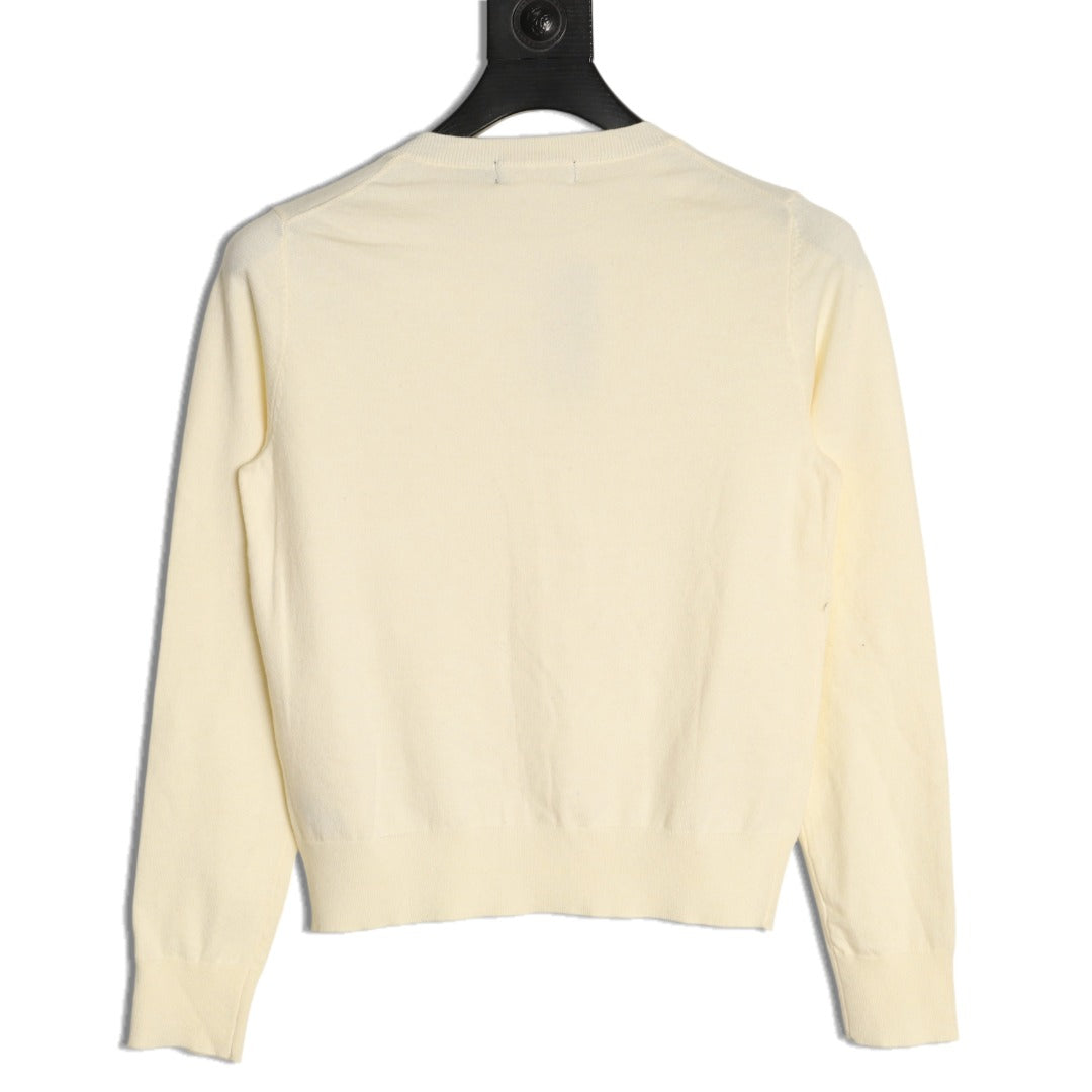 Stretch Cotton-Blend Crewneck Cardigan Cream