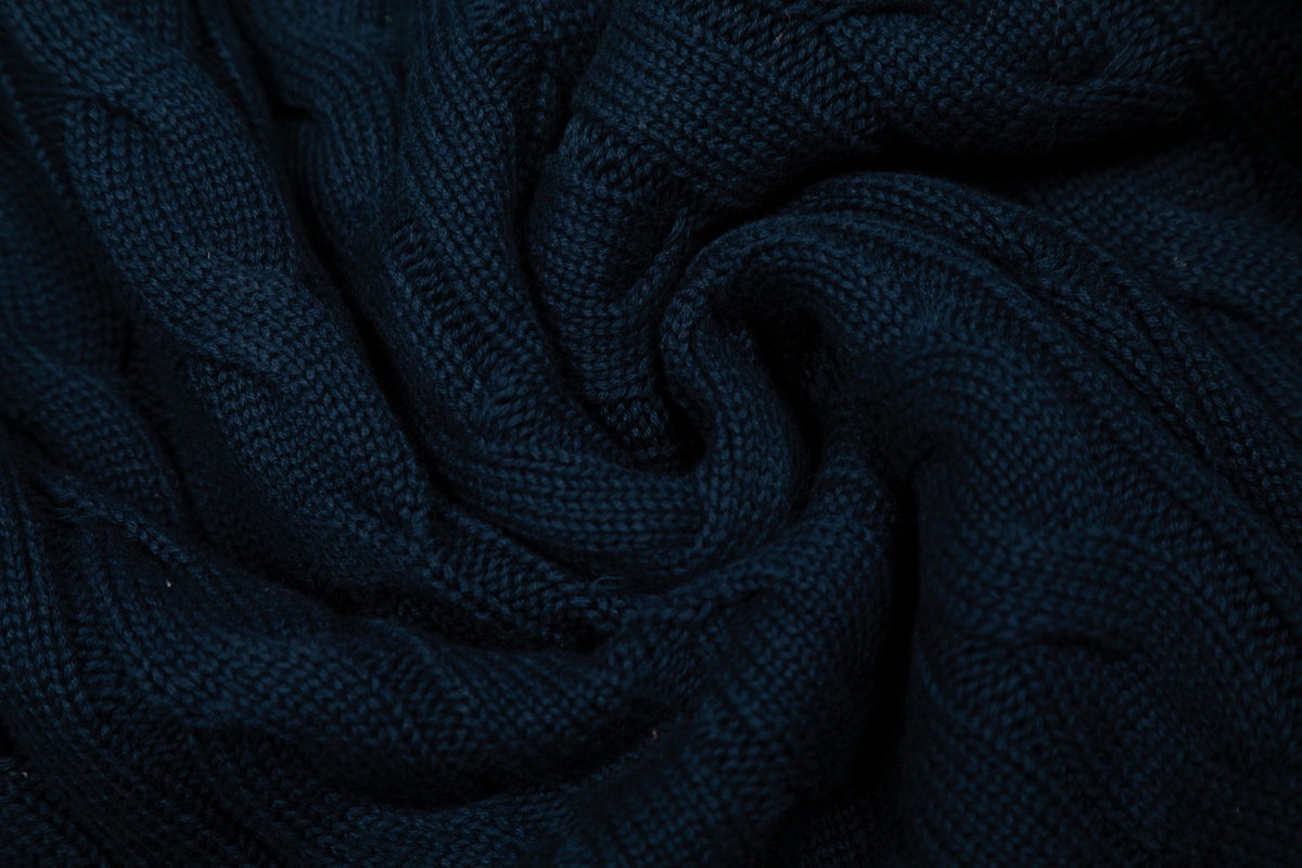 Cable-Knit Jumper Navy Blue