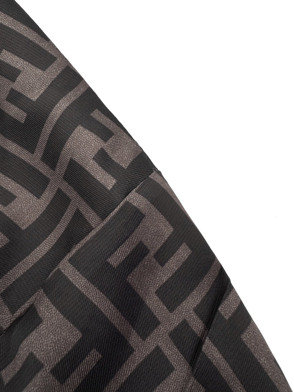 Zucca FF Monogram Silk Shirt Brown