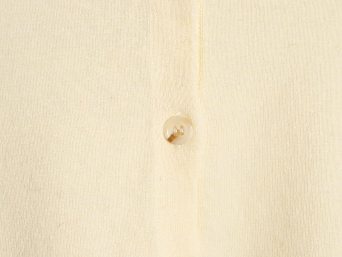 Stretch Cotton-Blend Crewneck Cardigan Cream