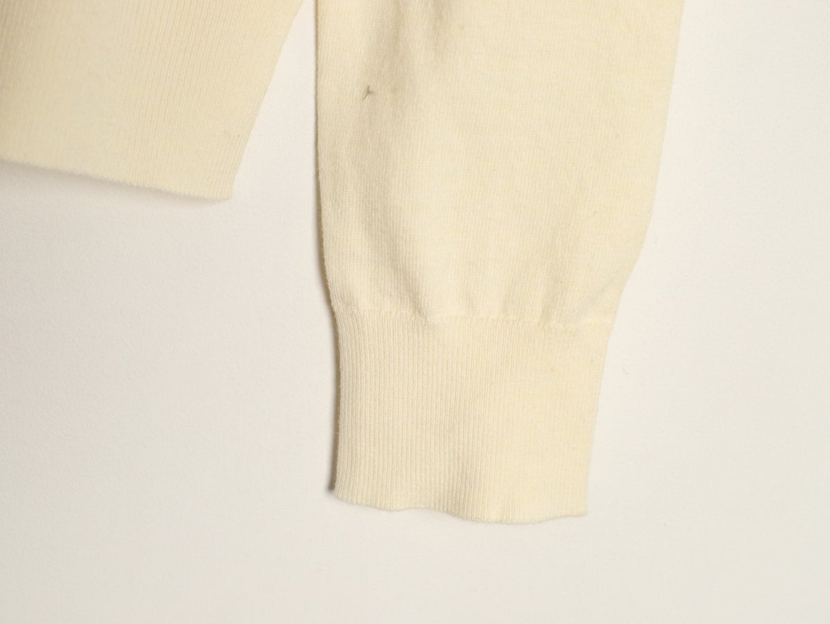 Stretch Cotton-Blend Crewneck Cardigan Cream